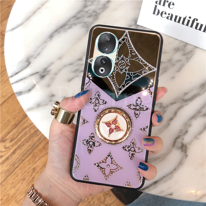 เคสโทรศัพท์ซิลิโคนแข็งแบบเจาะเพชรสุดหรูได้90lite-เคสสำหรับ-honor-แวววาวแฟชั่นสำหรับแหวนใส่นิ้ว-honor90-90-5g-honor-90-lite-honor-70-lite-2023-5g