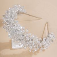 【YF】 Luxury Pearl Crystal Bridal Crown Headpieces Handmade Party Wedding Hair Accessories Vintage Rhinestone Women Headband Tiaras