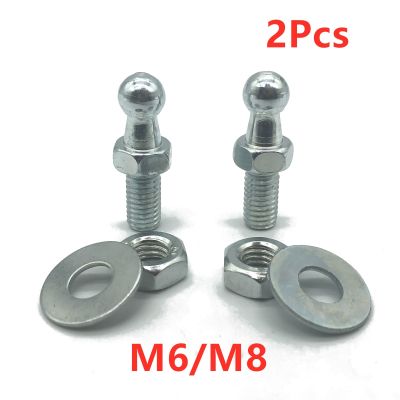 2x 10mm M8 M6 Universal Boot Bonnet Gas Strut End Fitting Connector Ball Screw Bolt Pin With Gasket Nut for Spring Lift Supports