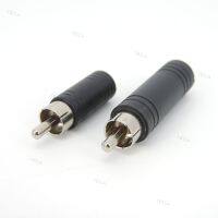 1Pcs RCA Male Plug to 6.35mm 6.5mm to 3.5mm 3Pole Stereo Female Jack Adapter 6.35 3.5 Audio M/F Connector Black YB1TH