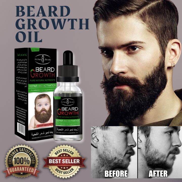 ORIGINAL Beard Growth Premium Organic Mustache Oil Grower Moisture ...