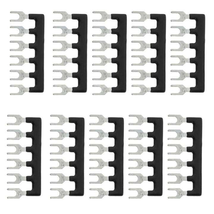 LazaraMall 10 Pcs Terminal Block Jumper Strip 6 Positions Terminal Barrier Strip Jumper