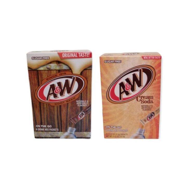 A W Root Beer Zero Sugar Sugar Free Low Calorie Powdered Drink Mix (6