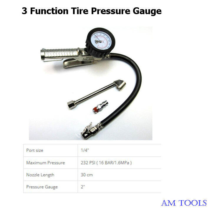Tire Pressure Gauge 3 Function Tire Pressure Gauge Tire Inflator