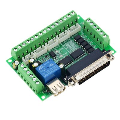 1PCS Green MACH3 Engraving Machine 5 Axis CNC Breakout Board With Optical Coupler For Stepper Motor Drive Controller