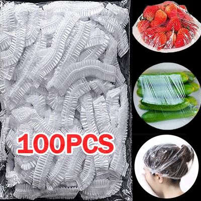 100Pcs Disposable Food Cover Plastic Elastic Wrap Bags Fruit Vegetable Preservation Food Film Bowl Dish Covers for Refrigerator
