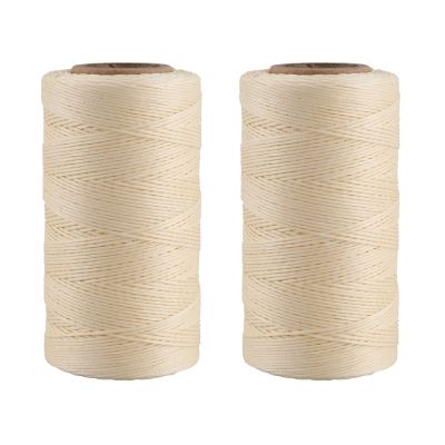 2X, 260M 150D 1MM Leather Sewing Waxed Wax Thread Hand Needle Cord Craft DIY New Color:Cream-Coloured