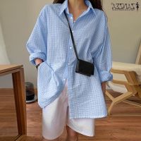 COD dhdfxcz ZANZEA Women Street Fashion Plaid Print Turn-down Collar Full Sleeve Buttons Down Casual Blouse