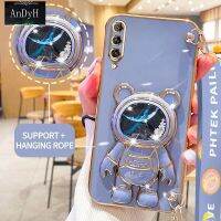 AnDyH Casing For Huawei Y9S Y7A Y6P 2020 Phone Case Cute 3D Starry Sky Astronaut Desk Holder with lanyard