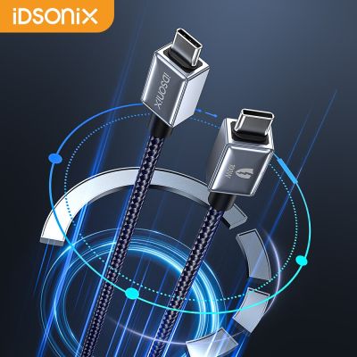 Idsonix 100W ชาร์จไฟรวดเร็ว USB USB C To Type C สาย PD 60W ซิงค์อัลลอย Powerline สายชาร์จรวดเร็วสำหรับ Samsung Xiaomi Huawei