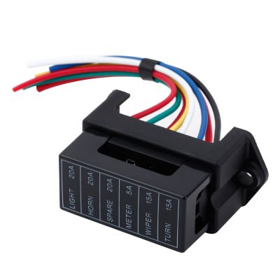 6 Way DC32V Circuit Car Trailer Auto Blade Fuse Box Block Holder ATC ATO 2-input 6-ouput Wire Car Accessories Fuses Accessories