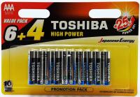 ถ่าน Toshiba Alkaline AAA 1.5V แพ็คพิเศษ 10 ก้อน ของแท้ ของใหม่ จำนวน 1 แพ็ค หมดอายุ  2032 ฟรี ค่าจัดส่ง