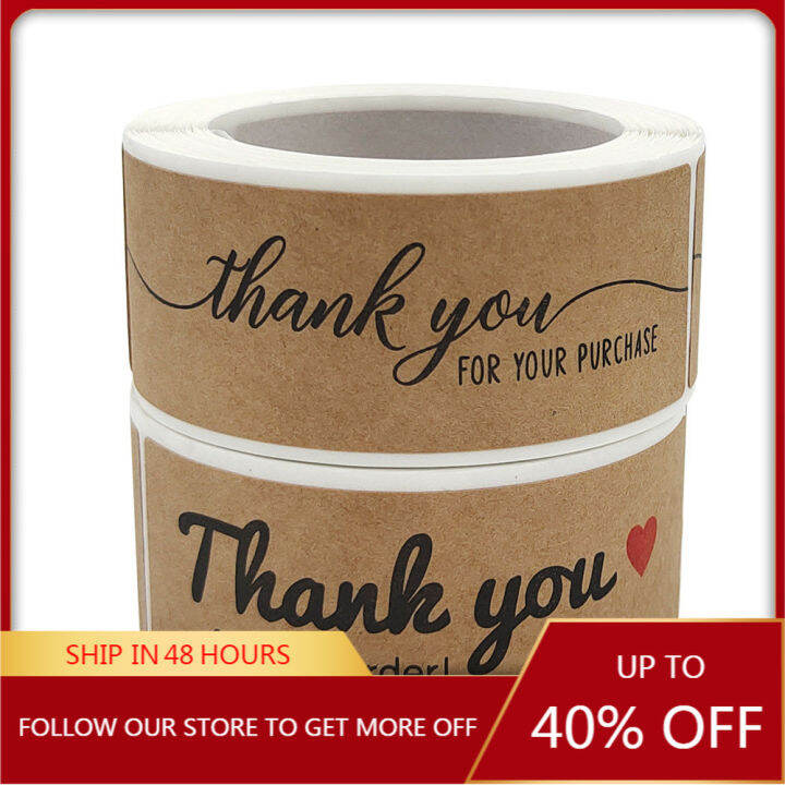 Label Sticker Thank You for Your Order Kraft Paper Sticker Label