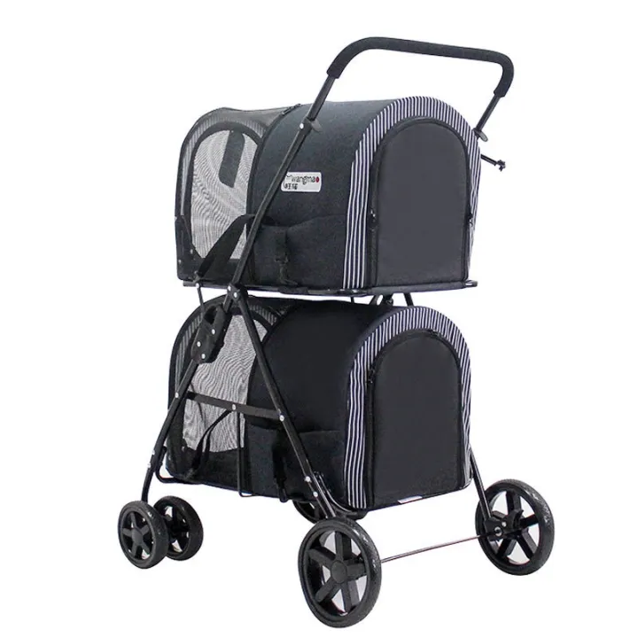 Detachable Pet Stroller with Large-capacity Storage Space Foldable Dog ...