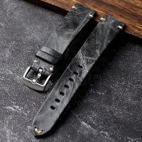 Handmade soft old gray brown leather strap 18 20 22MM first layer cowhide adapted to Lao Shuigui Citizen chain 【JYUE】