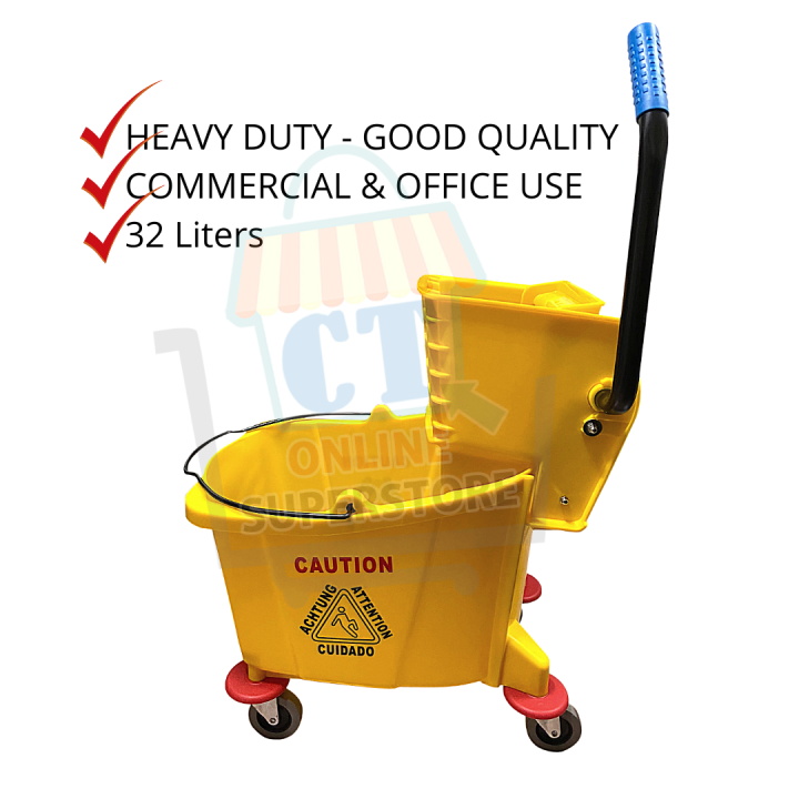 Heavy Duty Commercial Mop Squeezer Bucket 32L Mopping Set Lazada PH