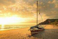 ○ ใหม่เรือ SHIPWRECK SUNSET SEASCAPE ภูมิทัศน์ Art ฟิล์มพิมพ์ผ้าไหมโปสเตอร์ Home Wall Decor 24x36inch