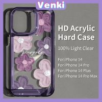 iPhone Case HD Acrylic High Quality Hard Case Metal Button Protection Camera Shockproof Painting Flower Compatible For iPhone 14 13 12 11 Pro Max XR XS Max