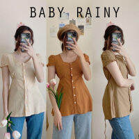 S010 : BABY RAINY เสื้อคอลึกแขนเย็บยกทรงดอลลี่