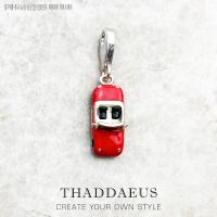 Red Enamel Sports Car Charm Pendant Autumn Brand New Sterling Silver 925 Free Shipping Gift