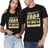 Trendy Made In 1984 T Shirt For Men Short Sleeve Casual 38Th Birthday Gift Cassette Anniversary Tee Cotton T Shirt Clothes