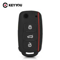 Keyyou เคสกุญแจรีโมตซิลิโคนสำหรับ Volkswagen สำหรับวีดับบลิวโบราโปโล Tiguan Jetta Passat B6 B5 B7ด้วงกอล์ฟสำหรับ Skoda Octavia