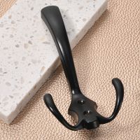 【YF】 Modern simple black bathroom zinc alloy coat hook living room door behind single clothes double