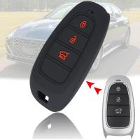 3แต่ Kawalan Jauh Kereta ซองใส่กุญแจ Keyless Kes ปลอก Fob Penggantian Penggantian Pegang Kulit Pelindung untuk Hyundai Sonata 2019 2020 2021