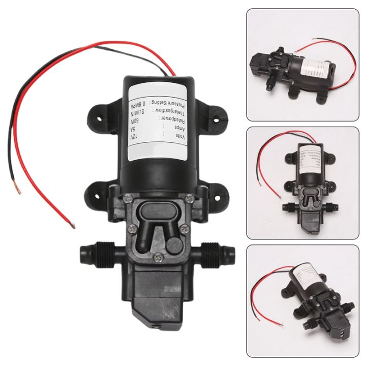 black-dc-12v-60w-high-pressure-mini-membrane-water-pump-automatic-shutdown-5l-min