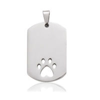 10 pcs Stainless Steel 4 Colors Dog Tag pendant Dog Pet Paw Accessories Name Blank Pet ID Tag Rectangle Necklace Jewelry