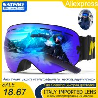 Ski Goggles Pro 100 UV400 Protection Anti Fog Interchangeable Lens Skiing Glasses Snowboard Snow Goggles for Men Women Natfire