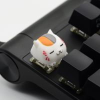 Handcraft Cute Cat Madara Resin Artisan Keycaps for Mx Stem Mechanical Keyboards Black White Kitty Keycap