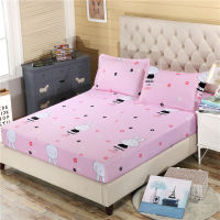 1PC Bed Sheet Flower Printed Bed Mattress Covers Fitted Sheet Sets Four Corners With Elastic Band Bed Sheet(No Pillowcases)