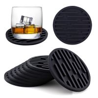 Coffee Mat Thickened Draining Silicone Coaster Round Silicone Insulation Pad Tea Coaster Set Kitchen Bar Accessories Table Mats