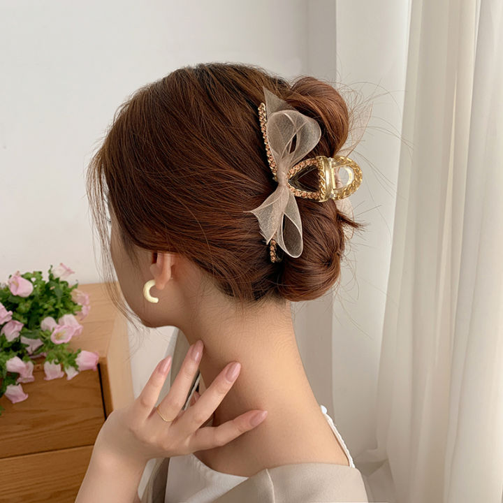 Chain Rhinestone Bow Hairpin Hair Clip Hair Accessories 