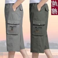 COD ❐❈ vffe899 Cropped Pants Mens Large Size Loose Casual Sports Shorts Middle-Aged Elderly Overalls Five 7-Po