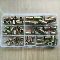 70 Pcs/set M4//M6/M8 x 8/10/13/18/20/25 Seng alloy Thread untuk Kayu Masukkan Kacang Bergelang Hex Drive Kepala Furniture Kacang Bermacam Kit