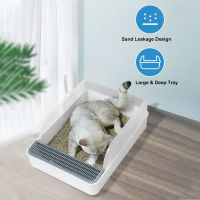 ❤️ Dream Best Semi-Enclosed Cat Litter Box Detachable Anti-Splash Non-Sticky Kitty Litter Tray Cat Toilet with Litter Scoop