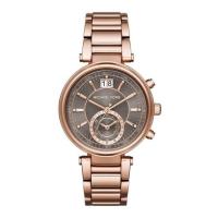 นาฬิกาผู้หญิง MICHAEL KORS Sawyer Grey Dial Rose Gold-plated Ladies Watch MK6226 สายนาฬิกาสแตนเลส