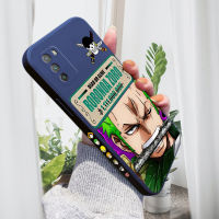 เคส PMP สำหรับ Xiaomi M3 Poco Xiaomi M3 Poco Pro รูปการ์ตูนสุดเจ๋ง Zoro เคสโทรศัพท์ลายขอบสี่เหลี่ยมปลอกซิลิโคนเหลวคลุมทั้งหมดเคสป้องกันกล้อง