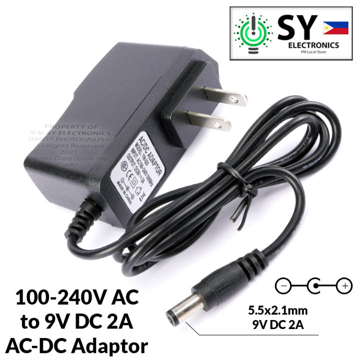 AC 110V - 220V to DC 9V 2A Power Supply Adapter US Plug Wall Adaptor ...