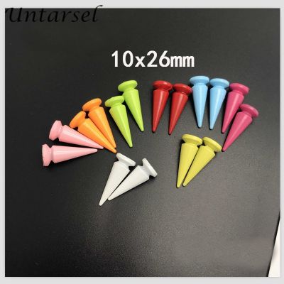 【CW】 10sets 10x26mm colorful spikes punk rock rivets for leather fabric handmade screwback garment studs shoes bags