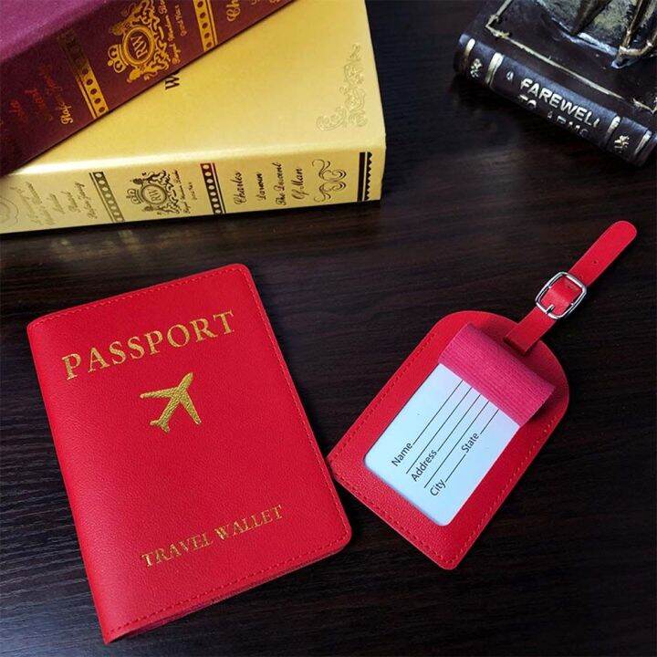ENJOYINGTUBE PU Leather Airplane Checkin Baggage Boarding Pass Name ID