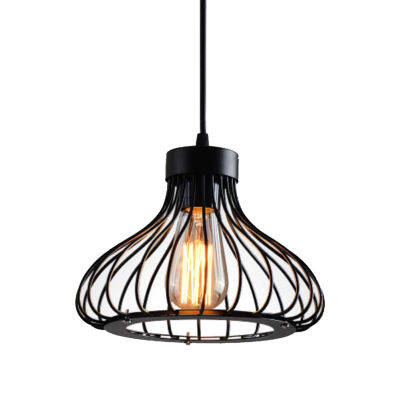 Retro Industrial Metal Pendant Light, Vintage Cage Ceiling Lamp, for Bar, Dining-room, Study, Kitchen, Bedroom, 220VE27 Base