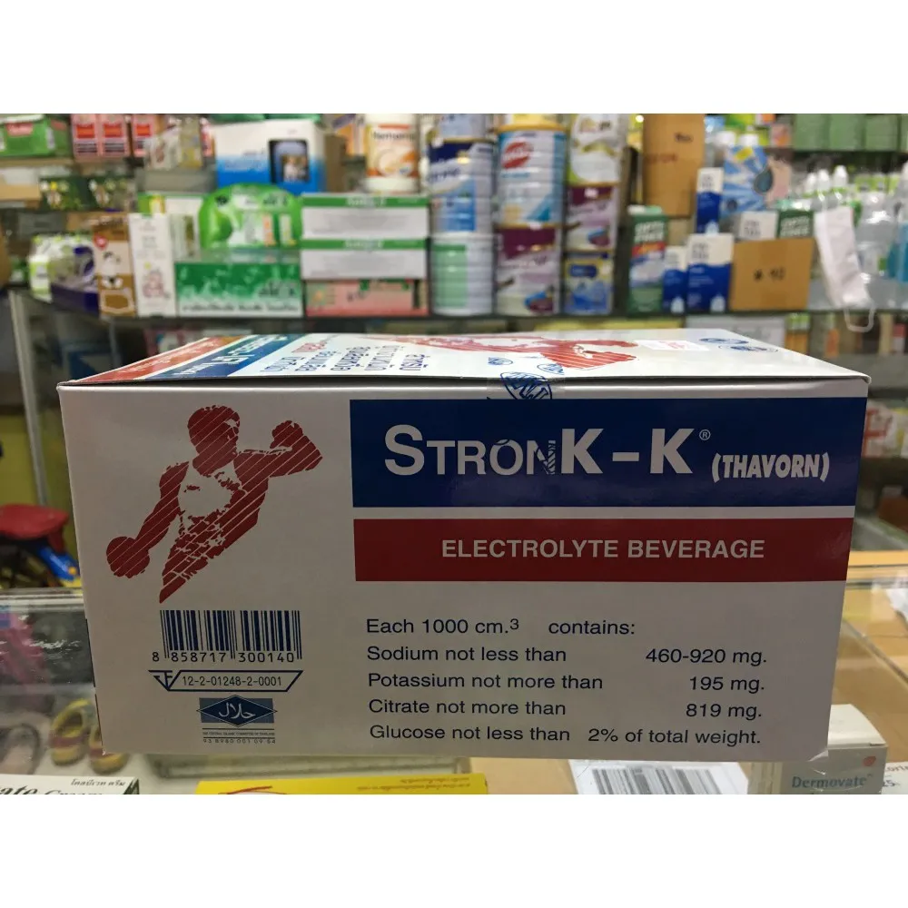 Stronk-K (Thavorn) สตรองเค-เค (ถาวร) เครื่องดื่มเกลือแร่ มี 2 รส (บรรจุ 25  ซอง/กล่อง)*ขายยกกล่อง | Lazada.co.th