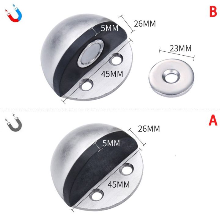stainless-steel-magnetic-door-touch-punch-free-door-stopper-magnetic-suction-rubber-semi-circle-anti-collision-door-stop-decorative-door-stops
