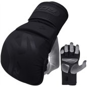 Găng tay MMA RDX T15 Noir Hybrid Grappling - Matte Black