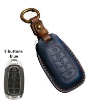 fgjfykjd Car Accessories Key Case Cover Holder For Hyundai KONA KAUAI Solaris Azera Elantra Grandeur IG Accent Santa Fe 5/4/3 Buttons