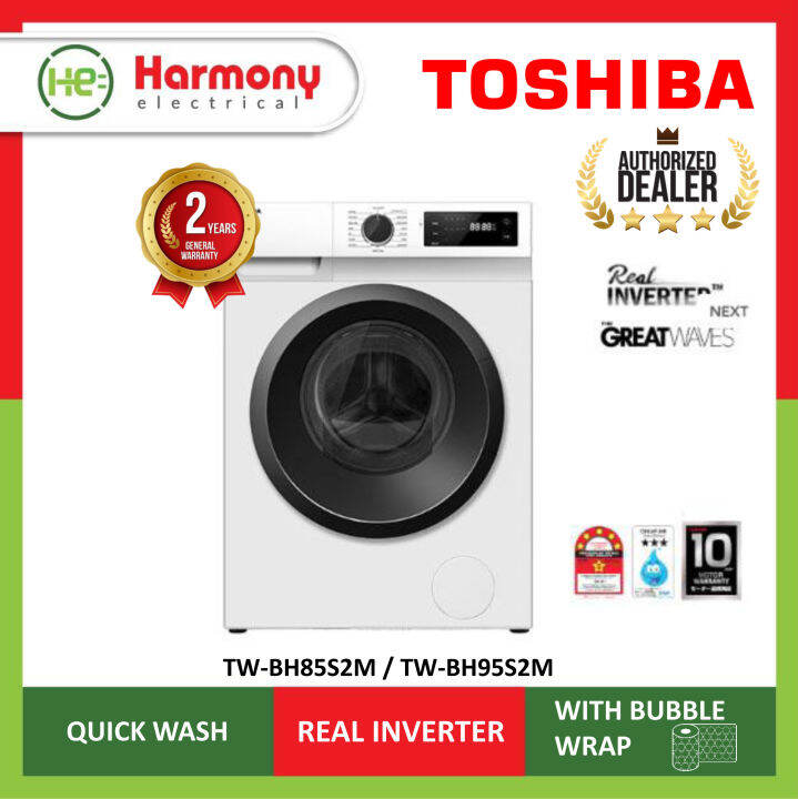 [COURIER DELIVERY] TOSHIBA TWBH95S2M 8.5kg Front Load Washing Machine