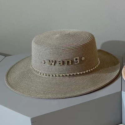 Luxury Sunhats British Retro Fashion Edition Flat-roofed Straw Hat Be Fired with Diamond for Men and Women